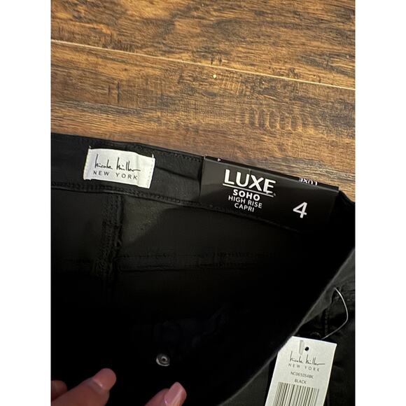 Nicole miller Black Jeans LUXE soho high rise Capri Sz:4 - Picture 4 of 6